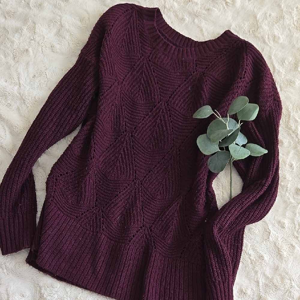 Sonoma Geo Textured Purple Sweater
